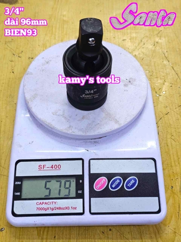 Đầu tuýp nối lắc léo đen gật gù xoay 360 độ 3/4 inch Santa BIEN93 dài 44x96mm
