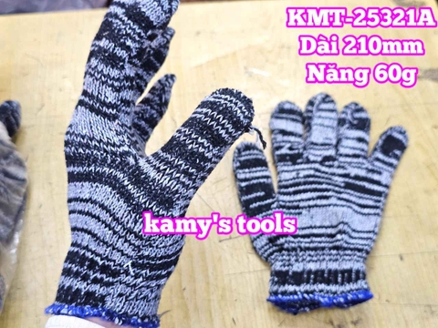 Bao tay găng tay sợi len muối tiêu loại dày dài 210mm nặng 60g kamytools KMT-25321A