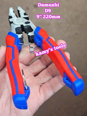 Kìm điện tuốt dây bấm cos trợ lực 9 inch 220mm DAMUZHI DMZ-D9