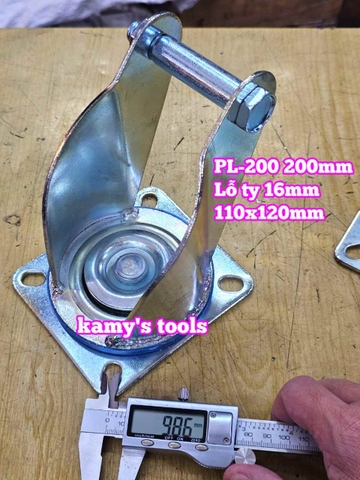 Đế càng cố định và xoay dùng cho bánh xe 200mm PL-200 Kamytools