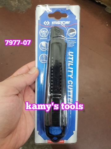 Dao rọc giấy Kingtony 7977-07 dài 180mm thép SK4 có khóa lưỡi và Lưỡi dao rọc giấy Kingtony 7977-07P02