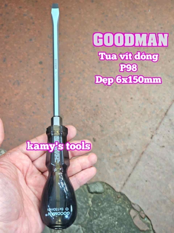 Tua vít đóng Goodman bake PH2 dẹp 6mm dài 150mm P98+6x150 P98-6x150