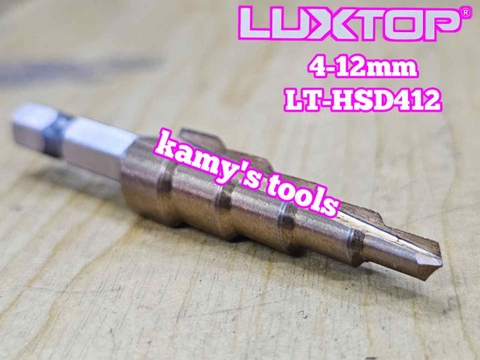 Mũi khoan tháp chuôi lục giác 4-12mm Luxtop LT-HSD412