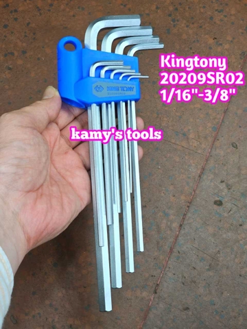 Bộ lục giác đầu bằng hệ inch Kingtony 20209SR02 9 chi tiết 1/16-3/8