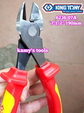 Kìm cắt cách điện VDE 1000V Kingtony 7-1/2 inch 190mm 6236-07A