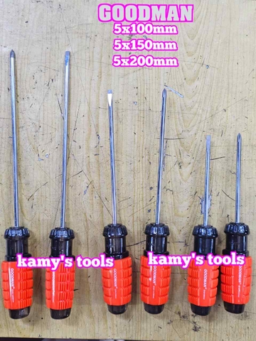 Tua vít cán gai Goodman 5mm dài 100mm 150mm 200mm bake dẹp 5x100mm 5x150mm 5x200mm 91504PH 91504STM 91506PH 91506STM 91508PH 91508STM