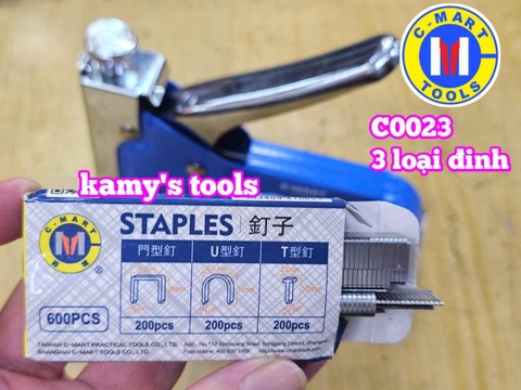 Dụng cụ kìm bấm đinh ghim 3 loại đinh cầm tay C-mart C0023 dài 155mm