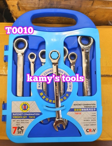 Bộ 7 cờ lê vòng miệng tự động C-mart model T0010 8mm 10mm 12mm 13mm 14mm 17mm 19mm