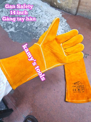 Găng tay hàn chất liệu da lộn GNC Safety 14 inch
