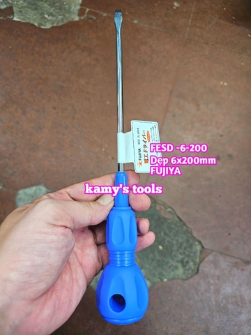 Tua vít cách điện Fujiya FESD 6mm bake PH2 và dẹp dài 200mm FESD+2-200 và FESD-6-200 sản xuất tại Nhật Bản
