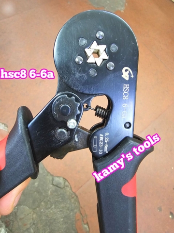 HSC8 6-6A Kìm bấm cos lục giác pin tròn rỗng CV tools 0.25-6mm2