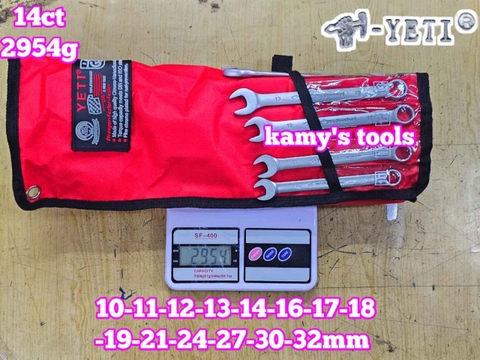 Bộ cờ lê vòng miệng YETI đầu búa 14 chi tiết 10-32mm YETI-32202A