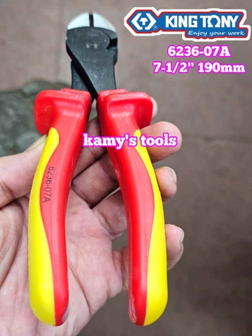 Kìm cắt cách điện VDE 1000V Kingtony 7-1/2 inch 190mm 6236-07A