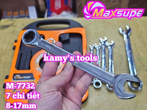 Bộ cờ lê vòng miệng tự động 72 răng 7 chi tiết Maxsupe M-7732 gồm 8mm 10mm 12mm 13mm 14mm 17mm 19mm