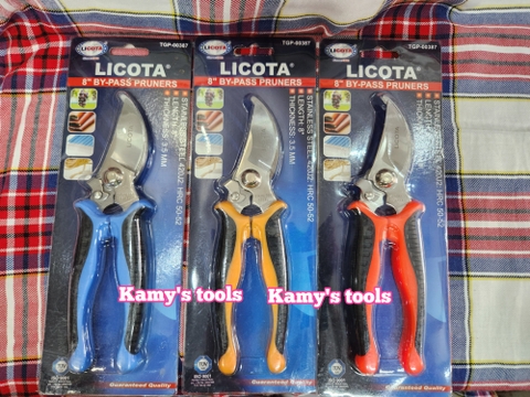 Kéo cắt cành cây Licota mỏ cong 8 inch TGP-00387 ,  mỏ thẳng 8 inch TGP-00248 hoặc 6 inch TGP-00248-6 ( kéo tỉa cành)