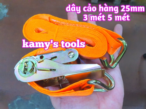 Dây cảo chằng hàng tăng đơ bản 25mm dài 3m (3 mét) và 5m (5 mét), dây cảo hàng, dây chằng hàng