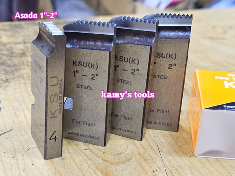 Dao tiện ren ống thép sắt tráng kẽm Asada hiệu KSU Kong Sung 1-2 inch 34mm-60mm hệ ren thông dụng BSPT