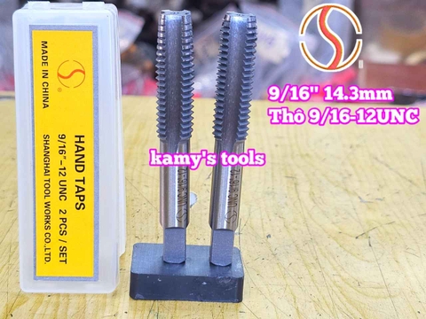 Bộ taro hệ inch tạo ren trong 9/16 inch (14.3mm) Shanghai bước ren thô và mịn 9/16-12 UNC 9/16-18 UNF