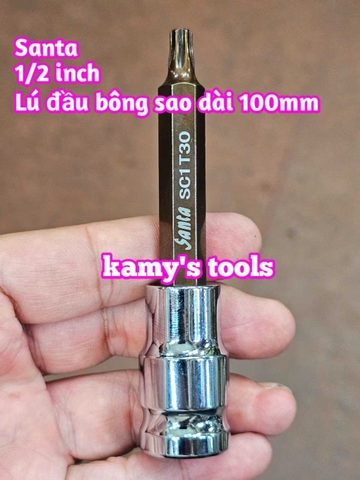 Tuýp lú đầu bông sao hoa thị 1/2 inch dài 100mm Santa T25 T27 T30 T40 T45 T50 T55 T60