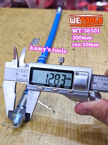 Dây bơm mỡ bò có lò xo chịu áp lực cao dài 300mm 10000psi Wetools WT-56501