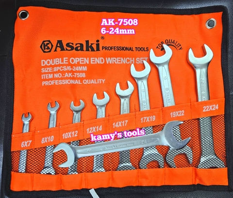 Bộ cờ lê 2 đầu miệng 6mm-24mm Asaki AK-7508