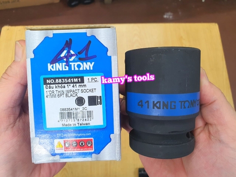 Đầu tuýp đầu khẩu đen dài lục giác dài 80mm Kingtony 1 inch 36mm 38mm 41mm 883536M 883538M 883541M