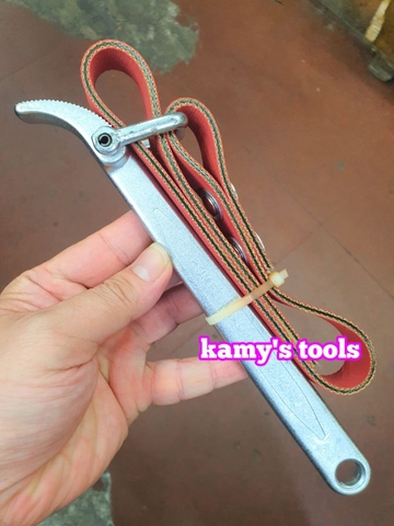 Cảo mở lọc nhớt lọc dầu bằng dây da cờ lê dây da 9 inch 225mm C-mart F0007-09 mở 30-160mm