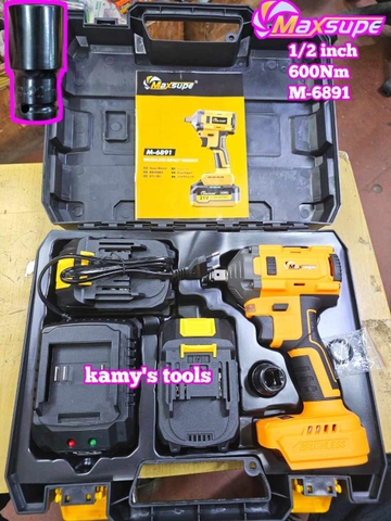 Máy vặn siết bulong dùng pin 1/2 inch 600Nm 21V Maxsupe M-6891