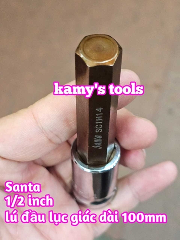 Tuýp lú đầu lục giác 1/2 inch dài 100mm Santa H4 H5 H6 H8 H10 H12H14 H16 H17 H19