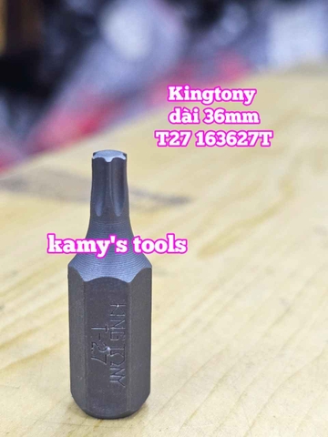 Mũi vít đóng bông sao hoa thị 6 cạnh Kingtony dài 36mm T20 T25 T27 T30 T40 T45 T50 T55 T60 model 1636T