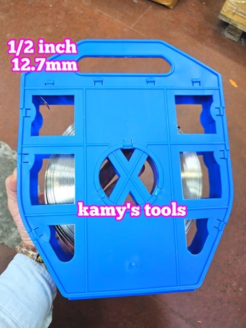 12.7mm dây đai inox 304 1/2 inch dày 0.4mm cuộn 30m đựng trong hộp nhựa chống bung dây kamytools