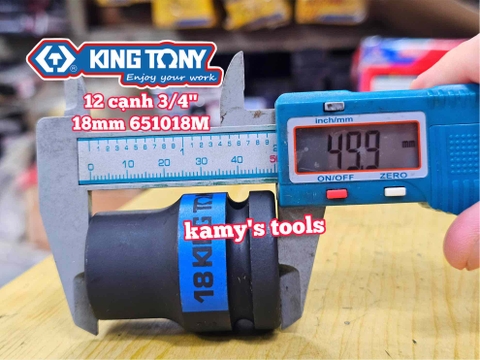 Đầu tuýp 3/4 inch 12 cạnh Kingtony 18mm 651018M