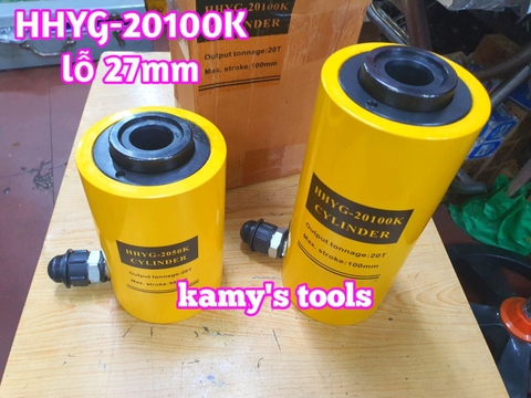 HHYG-20100K Kích thủy lực có lỗ rỗng tâm TLP 20 tấn hành trình 100mm lỗ 27mm 223mm-323mm