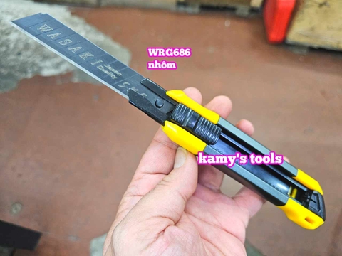 Dao rọc giấy dao rọc cáp lưỡi thép SK-5 bản 18mm dài 163mm Wasaki WRG682 và WR686