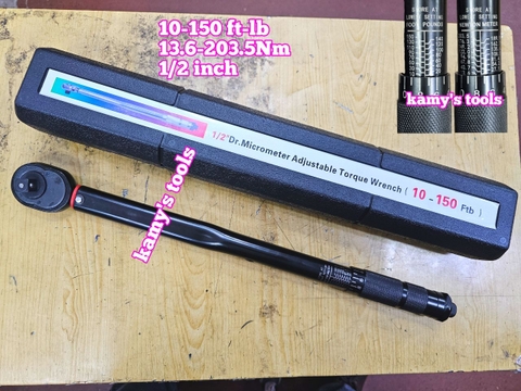 Cần siết lực chỉnh lực đen 1/2 inch 10-150ft-lb tương đương 13.6-203.5Nm dài 465mm