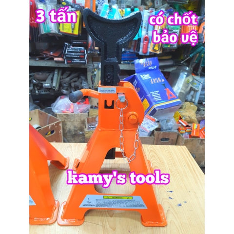 Con đội kê 3 tấn có chốt an toàn và lót chân, chân kê (loại lẻ 1 cái)