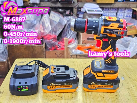 Máy khoan pin Maxsupe M-6887 21V 13mm không chối than