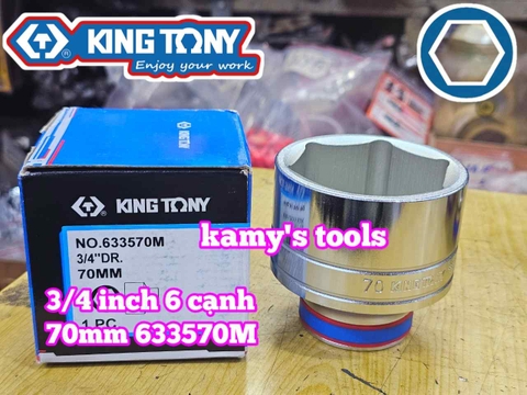 Đầu tuýp 3/4 inch 6 cạnh trắng Kingtony 52mm 55mm 60mm 63mm 70mm 633552M 633555M 633560M 633563M 633570M