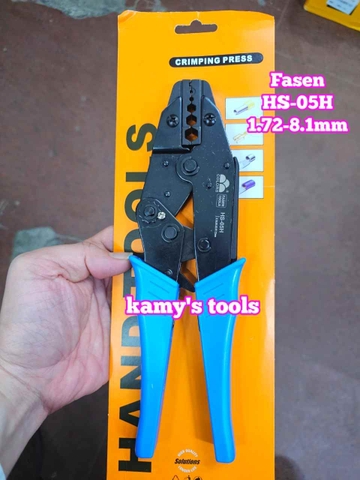 Kìm bấm cos lục giác đầu nối cáp đồng trục camera Fasen HS-05H đường kính 1.72-8.1mm dài 9 inch 235mm