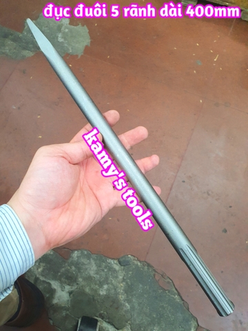 Mũi đục nhọn đục dẹp 18mm đuôi 5 rãnh SDS-Max dài 400mm Dannio