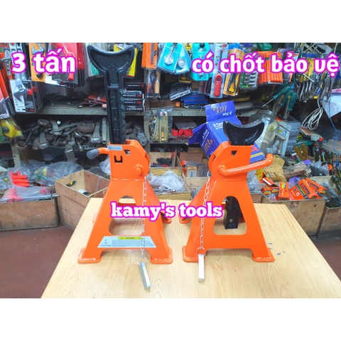 Con đội kê 3 tấn có chốt an toàn và lót chân, chân kê (loại lẻ 1 cái)