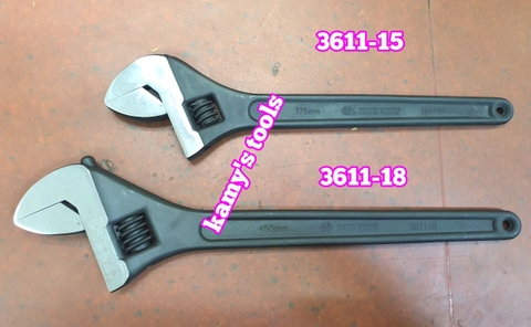 Mỏ lết xi đen 15 inch 18 inch dài 380mm 450mm Kingtony 3611-15HP 3611-18HP