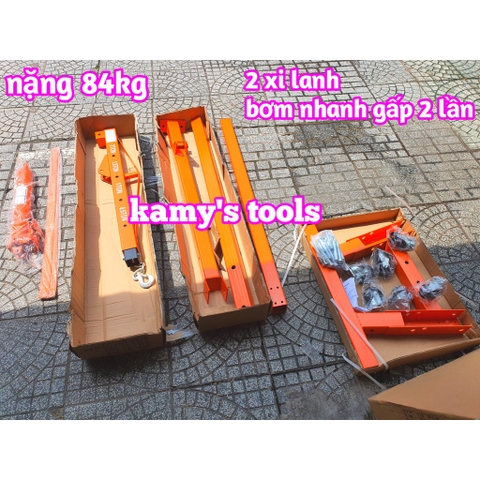 Cẩu móc động cơ ô tô 2 tấn nặng 84/88kg 2 xy lanh bơm nhanh gấp 2 lần