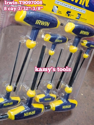 Bộ lục giác cán chữ T IRWIN 8 chi tiết 3/32-3/8 inch T9097008