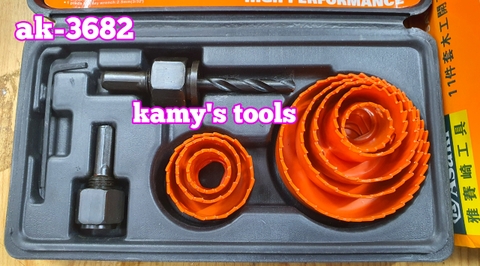 Bộ mũi khoét lỗ gỗ và thạch cao 11 chi tiết Asaki model AK-3682