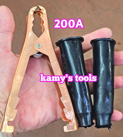 Dụng cụ kẹp bình ắc quy kẹp cá sấu loại 200A dài 152mm kẹp tối đa 30mm, kẹp cá sấu