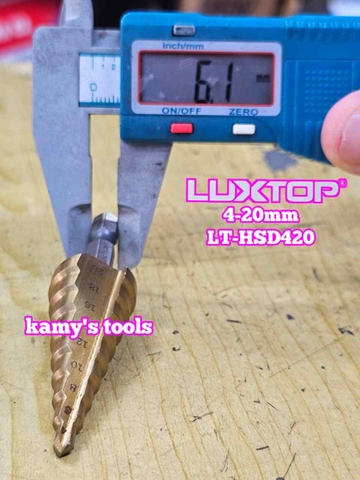 Mũi khoan tháp chuôi lục giác 4-20mm Luxtop LT-HSD420