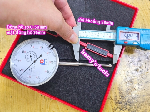 Đồng hồ so 0-50mm sai số 0.01mm mặt 76mm Guanglu 321-135W