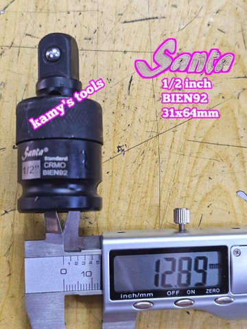 Đầu tuýp nối lắc léo đen gật gù xoay 360 độ Santa 1/2 inch dài 31x64mm BIEN92