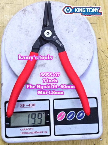Kìm mở phe thẳng trong ngoài 7 inch Kingtony 66HS-07 66SS-07 mở phe 19-60mm
